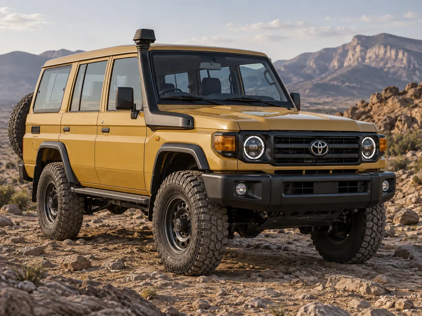 2025 Toyota Land Cruiser 70 Good condition and Cute style especially regarding to circle LED headlights and that body color.
